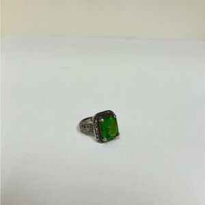 Elegant Grossular Garnet Sterling Silver Ring